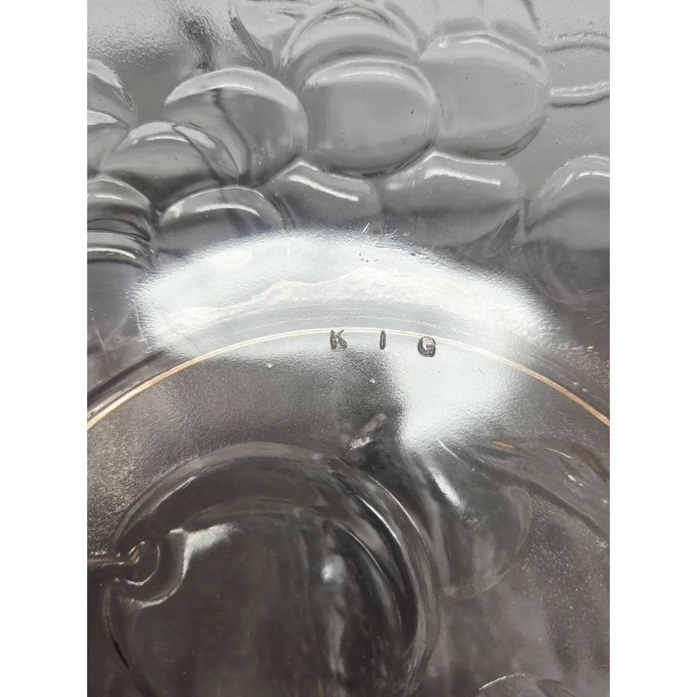 Vintage‎ Pink Glass Bowl KIG Indonesia Fruit Pattern Depression Glass